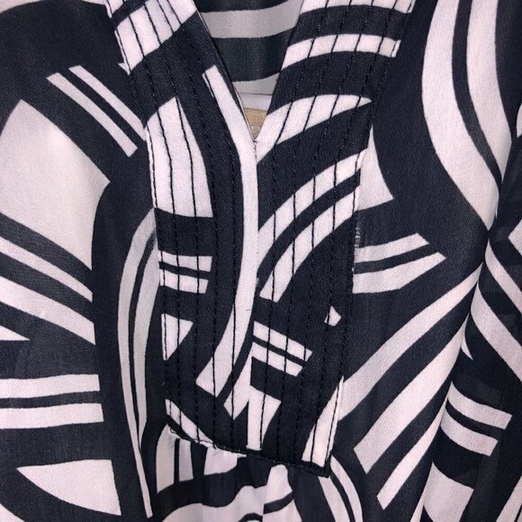 Banana Republic Belted Shirt Dress Dark Blue & White Women's Size 8 - Picture 4 of 13